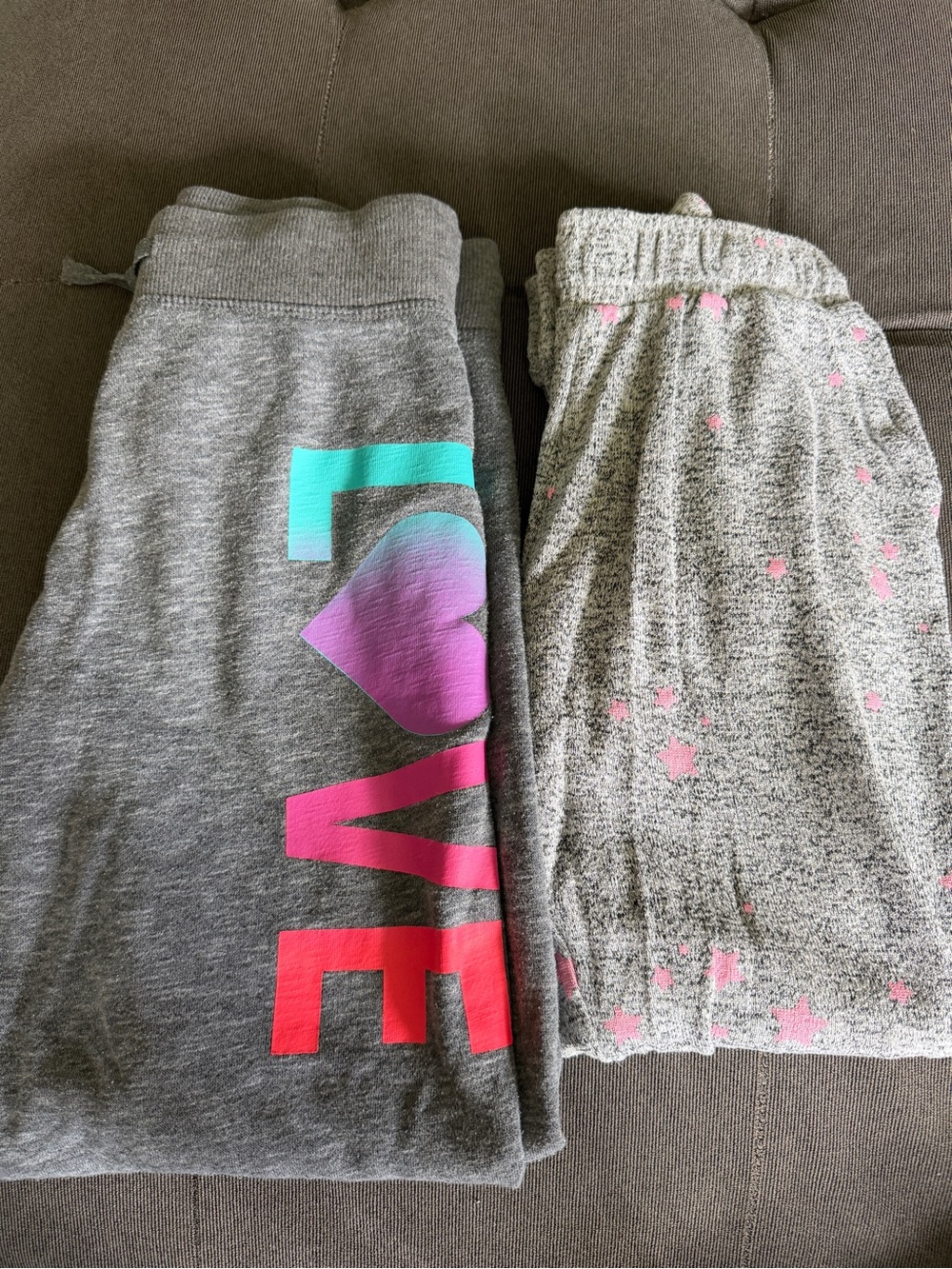 Xersion Gray Sweatpants Set with Multicolor LOVE Graphic & Gap Pink Star Joggers